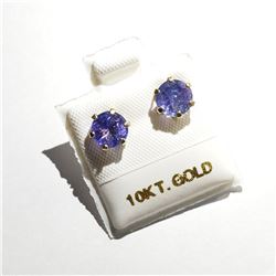 10K YELLOW GOLD TANZANITE(3CT)  EARRINGS