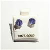 Image 4 : 10K YELLOW GOLD TANZANITE(3CT)  EARRINGS
