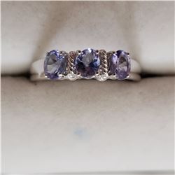 SILVER TANZANITE(0.9CT)  RING (~SIZE 7.75)