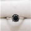 Image 1 : 14K WHITE GOLD BLACK DIAMOND(1.8CT)  RING
