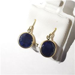 10K YELLOW GOLD SAPPHIRE(5.1CT)  EARRINGS
