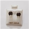 Image 1 : 10K WHITE GOLD SMOKEY QUARTZ(1.8CT)  EARRINGS