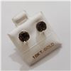 Image 2 : 10K WHITE GOLD SMOKEY QUARTZ(1.8CT)  EARRINGS