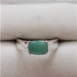 SILVER EMERALD (1.2,CT)  RING (~SIZE 8.25)