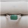 Image 1 : SILVER EMERALD (1.2,CT)  RING (~SIZE 8.25)