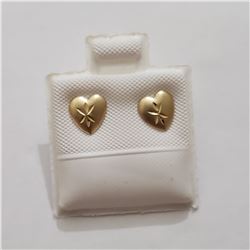 14K YELLOW GOLD HEART SHAPE  EARRINGS