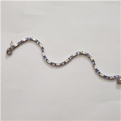 SILVER TANZANITE 11G 7.5"(3CT)  BRACELET