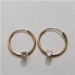 10K YELLOW GOLD CUBIC ZIRCONIA  EARRINGS