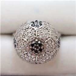 SILVER CUBIC ZIRCONIA  RING (~SIZE 7.5)