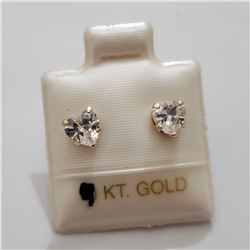 9K YELLOW GOLD CZ 5MM  EARRINGS