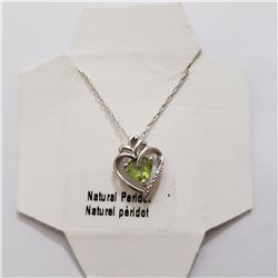 SILVER PERIDOT 18"  NECKLACE