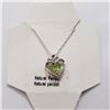 Image 1 : SILVER PERIDOT 18"  NECKLACE