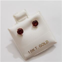 10K YELLOW GOLD GARNET(0.5CT)  EARRINGS