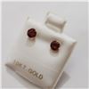 Image 2 : 10K YELLOW GOLD GARNET(0.5CT)  EARRINGS