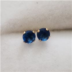 10K YELLOW GOLD SAPPHIRE  EARRINGS