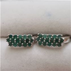 SILVER EMERALD (2CT)  EARRINGS