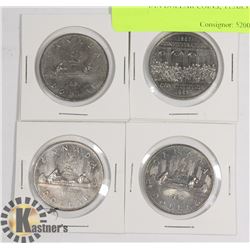4 CANADIAN DOLLAR COINS, YEARS 1979-1982