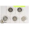 Image 1 : 5 CANADIAN 50 CENT COINS, YEARS 1972,1973,1974,