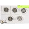 Image 1 : 5 CANADIAN 50 CENT COINS, YEARS 1974,1979,1981,