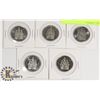Image 1 : 5 CANADIAN 50 CENT COINS, YEARS 1997.1998,1999,