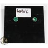 Image 1 : #3-GREEN CUBIC ZIRCONIA STUD EARRINGS