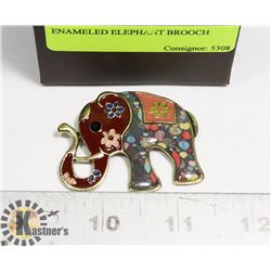 ENAMELED ELEPHANT BROOCH