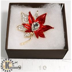 BRILLIANT ENAMELED & RHINESTONE BROOCH