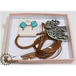 ELEPHANT WITH TURQUOISE NECKLACE SET