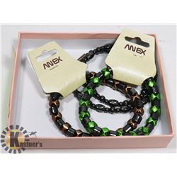 PAIR OF MAGNETIC BRACELETS AND NECKLACE