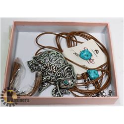 ELEPHANT WITH TURQUOISE NECKLACE SET