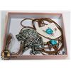 Image 1 : ELEPHANT WITH TURQUOISE NECKLACE SET
