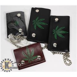 WEED CHAIN WALLETS LOT OF 4