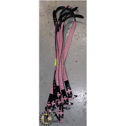 PINK STUDDED PUNK BELTS LOT OF 8