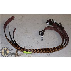 BROWN STUDDED PUNK BELTS LOT OF 3