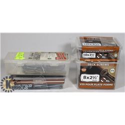 LOT OF 4 CONTAINERS OF ASSORTED DECK SCREWS