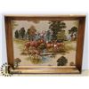 Image 1 : LARGE VINTAGE QUILTED DEER PICTURE FRAMED