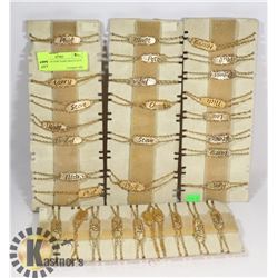 4 CARDS OF NEW NAME BRACELETS