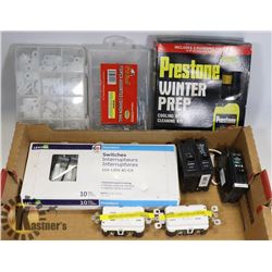 TOOL & ACCESSORIES LOT INCLUDING NEW SWITCHES,