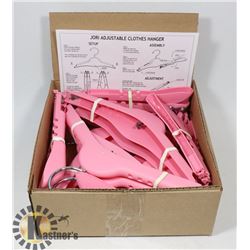 BOX OF NEW JORI ADJUSTABLE CLOTHES HANGERS