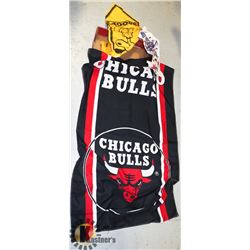 CHICAGO BULLS FLAG AND 2 PENNANTS HARLREM AND SNOO
