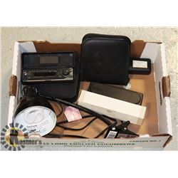 FLAT OF CDS & CASE PLUS LAMP AND SONY CAR RADIO