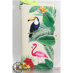 NEW TROPICAL PARADISE LARGE ZIPPER WALLET