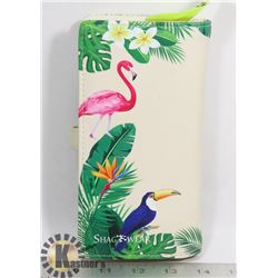 NEW TROPICAL PARADISE LARGE ZIPPER WALLET