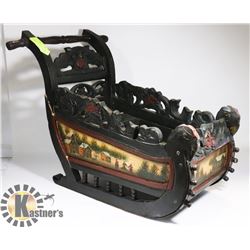 2 FT FOLK ART SLEIGH HANDMADE AND PAINTING ON