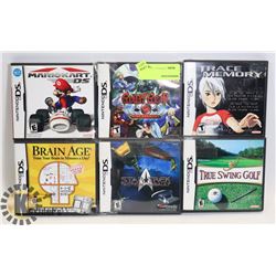 LOT OF 6 NINTENDO DS GAMES