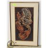 Image 1 : BATIK FABRIC ART- FRAMED- "CROOKNECK SQUASHES"-