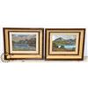 Image 1 : ANTIQUE SET OF 2 MOUNTAIN SCENERY PICTURES.