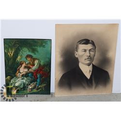 ANTIQUE BLACK AND WHITE PORTRAIT OF MAN WITH