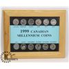 Image 1 : 12 1999 CANADIAN MILLENNIUM QUARTERS FRAMED
