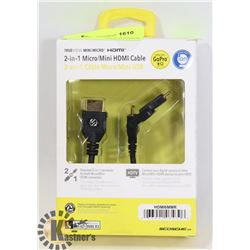 NEW 2 IN 1 MICRO/MINI HDMI  CABLE